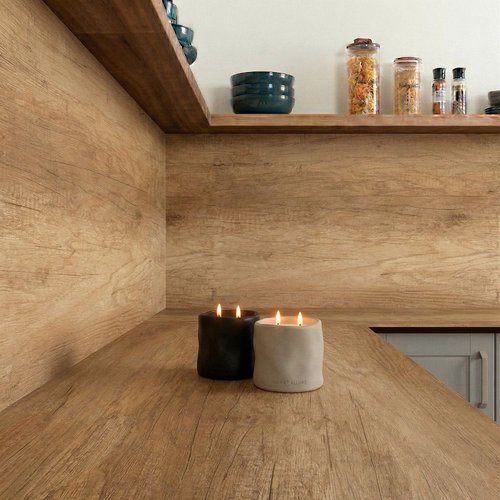 Distressed Oak Compact - Upstands & Splashbacks image 1