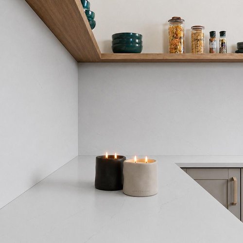 White Veilstone Laminate - Upstands & Splashbacks image 2