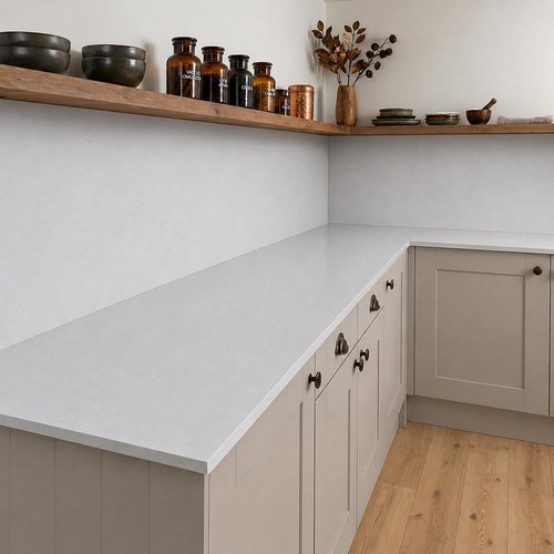 White Veilstone Laminate - Upstands & Splashbacks image 1