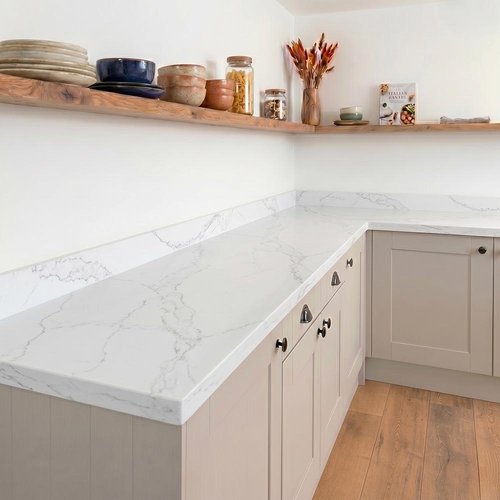 Calacatta Veined Solid Surface - Upstands image 2