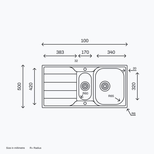 Sink LN1000.500.15 (Right) image 1