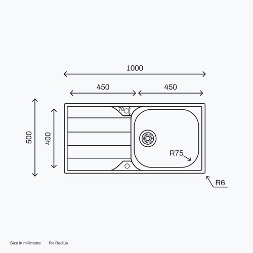 Sink LN1000.500 (Right) image 1
