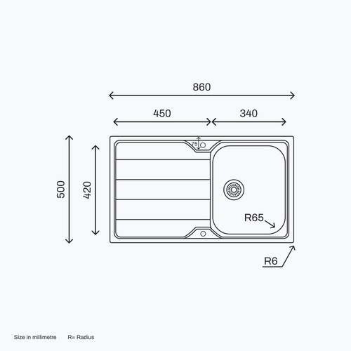 Sink LN860.500 (Right) image 1