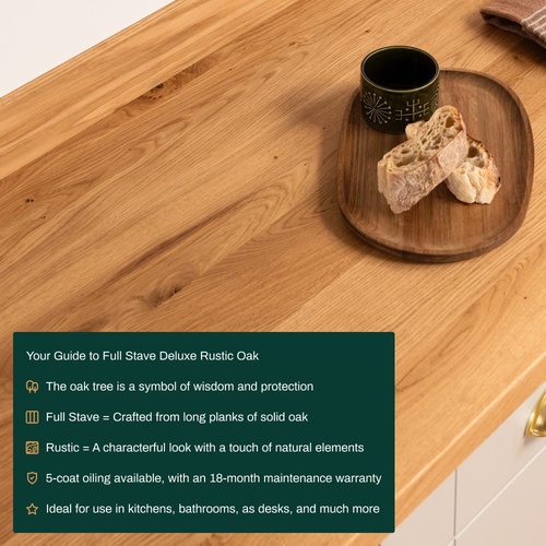 Full Stave Deluxe Rustic Oak Worktop image 2