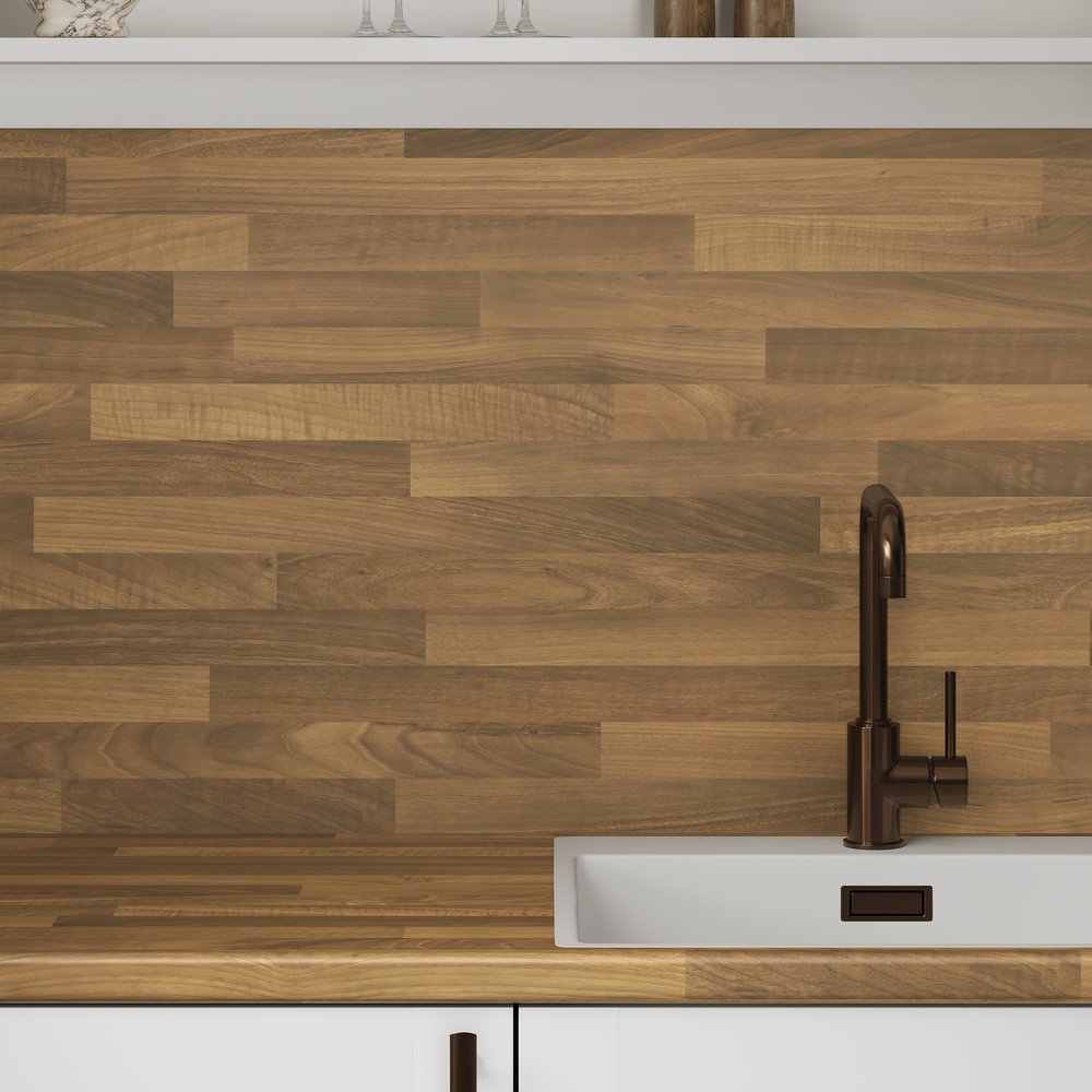 Black Walnut Laminate Worktop - Upstands & Splashbacks