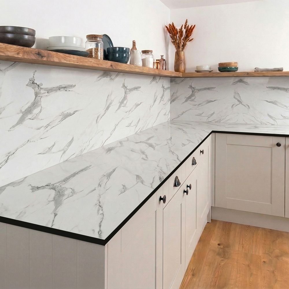 Carrera Marble Compact (Dark Core) - Upstands & Splashbacks