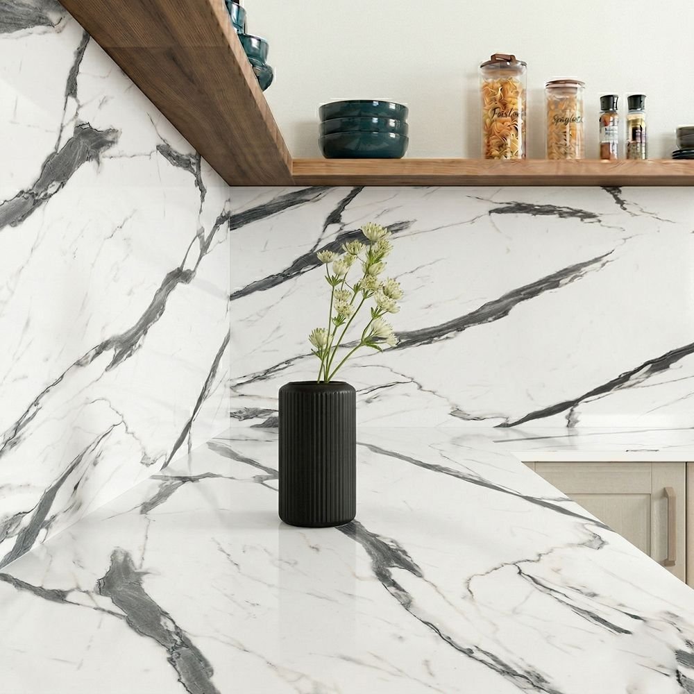 Creamy Carrara Compact - Upstands