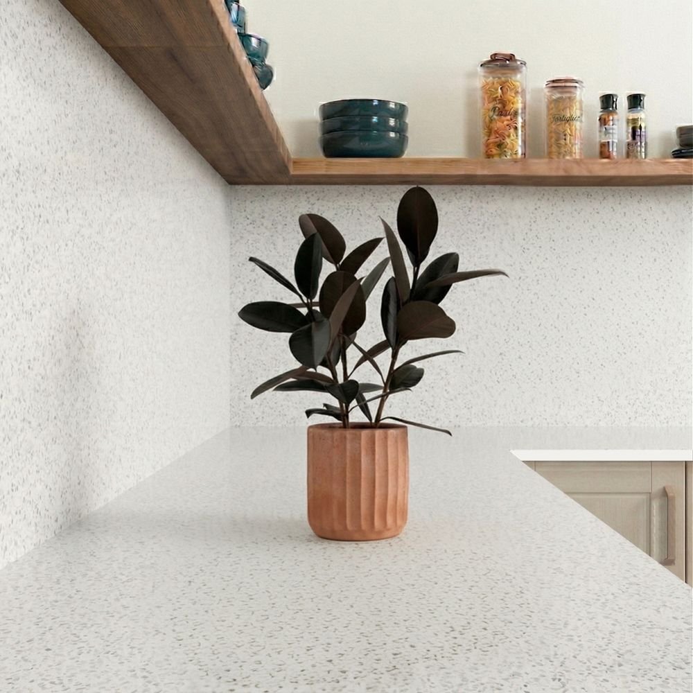 White Terrazzo Compact - Upstands & Splashbacks