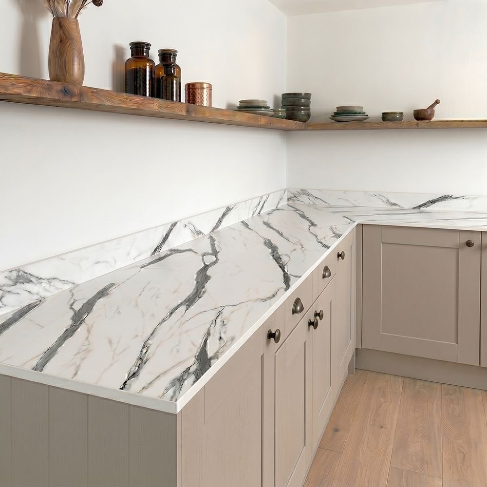 Creamy Carrara Compact - Upstands