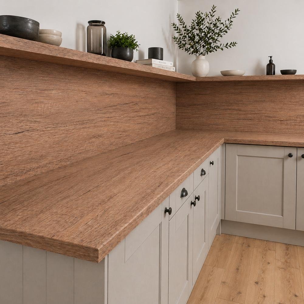 Distressed Oak Laminate - Upstands & Splashbacks