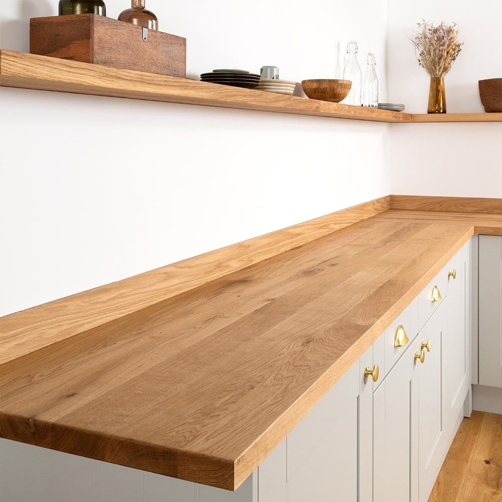 Full Stave Deluxe Rustic Oak Worktop - Upstands