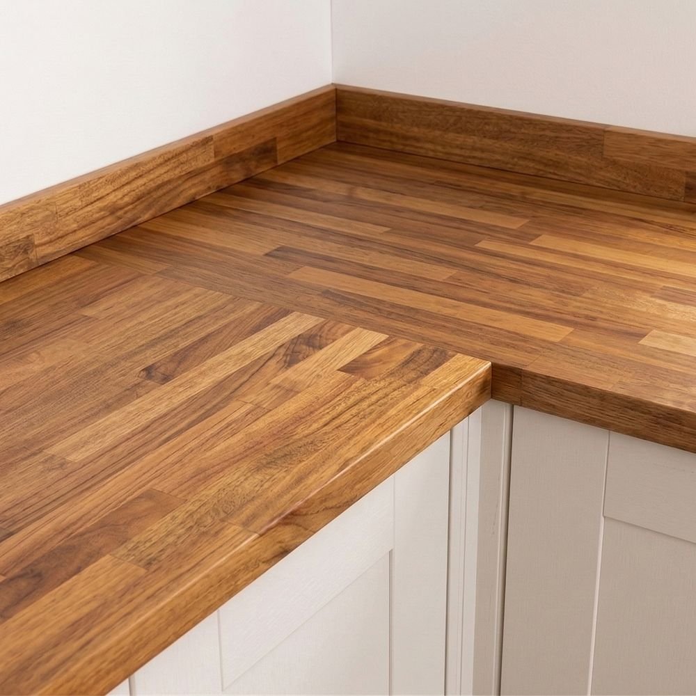 Iroko Worktop - Upstands