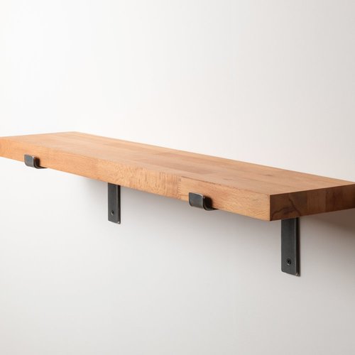 Beech Shelf With Lipped Steel Brackets